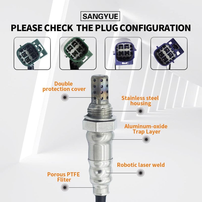 Sangyue 4 Oxygen Sensor 1 & 2 for Nissan Pathfinder 2003 3.5L Upstream + Downstream - Image 3